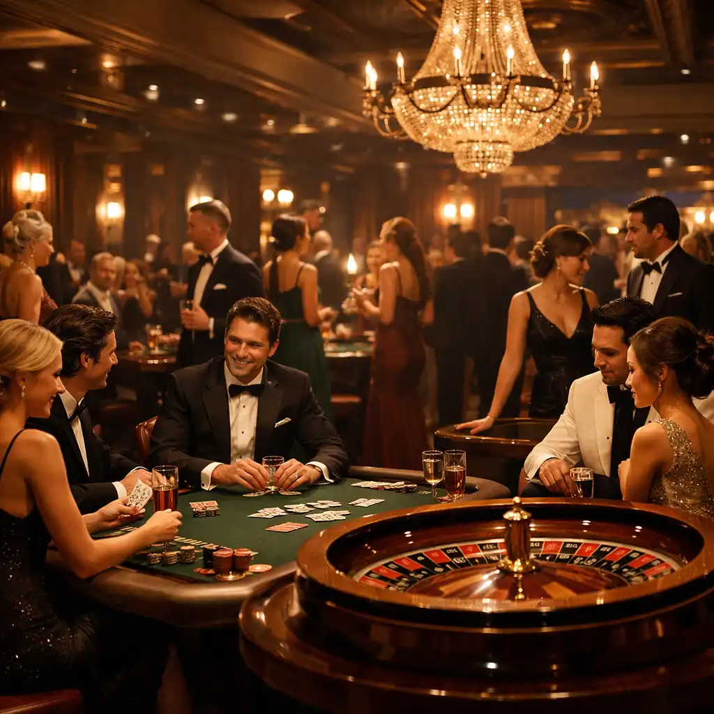 Tables de poker et de roulette élégantes lors d’une soirée casino événementielle Hol' IN