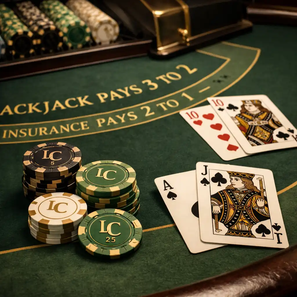 Table de blackjack élégante avec jetons et cartes lors d’un événement Hol' IN